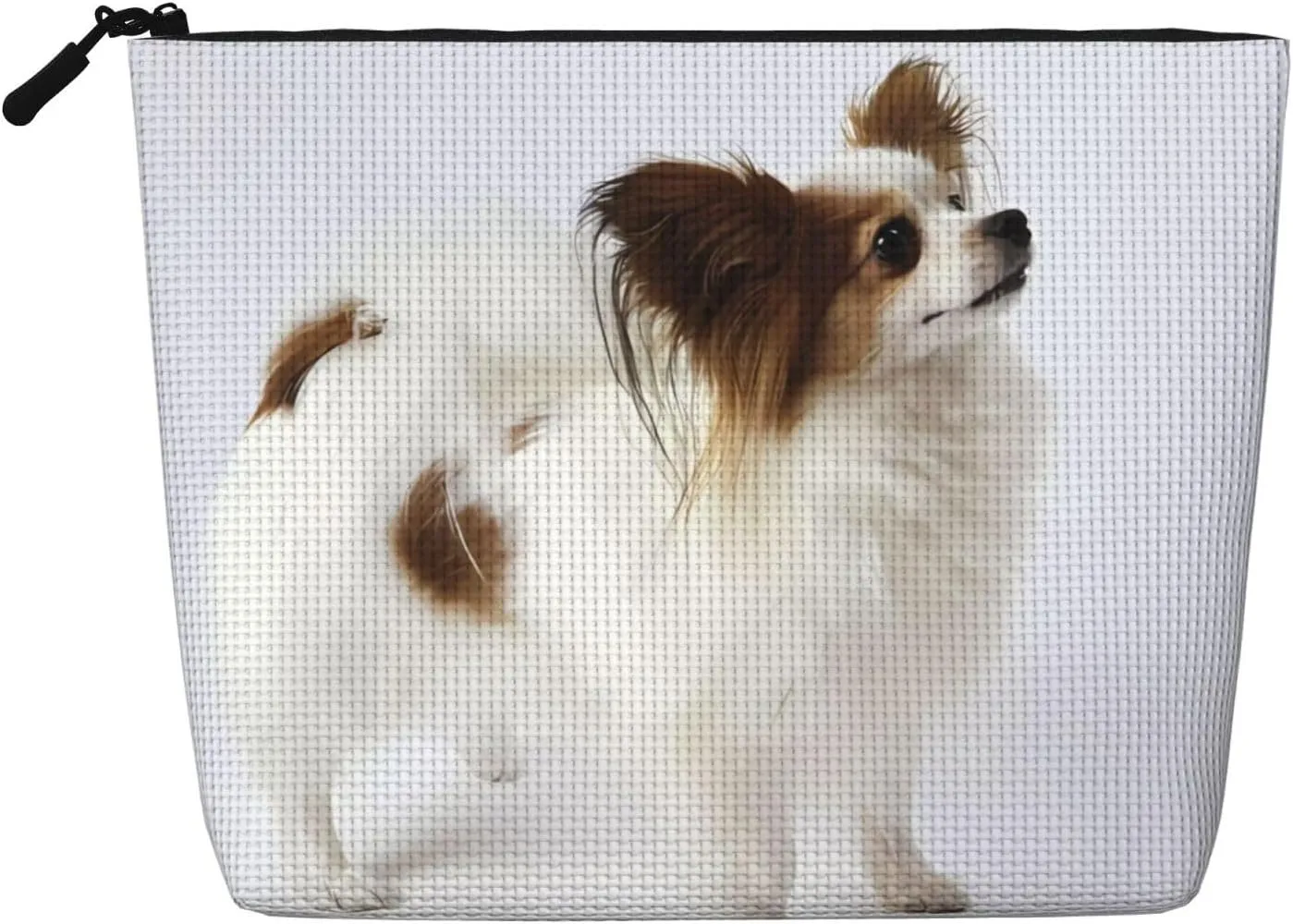 White Papillon Fake Hemp Makeup Bag, Toiletry Organizer  One Pack for Multiple Daily Uses, Business Trip Companion
