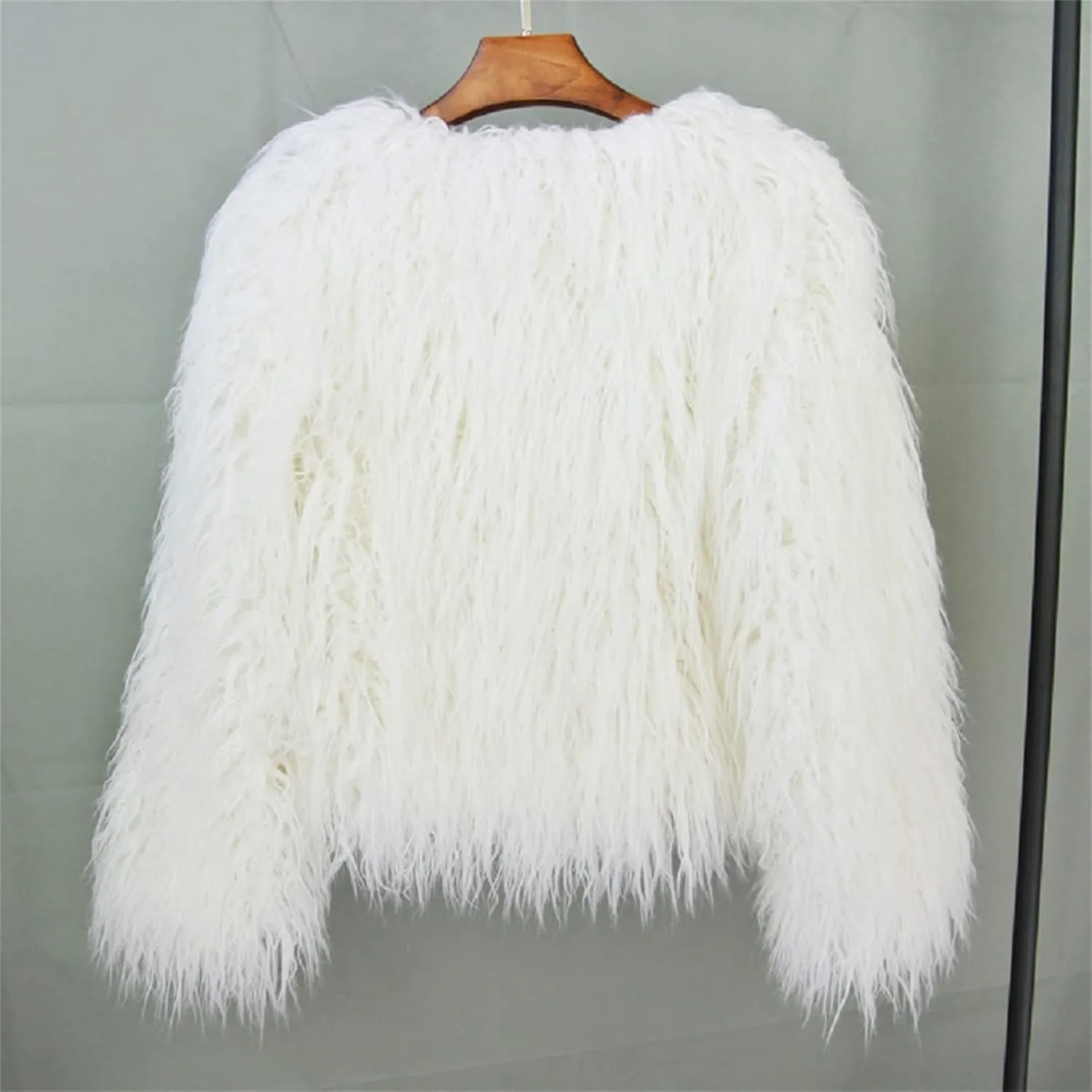 Winter Fluffy Faux Fur Coat Women's Shaggy Jacket Long Sleeve Outwear