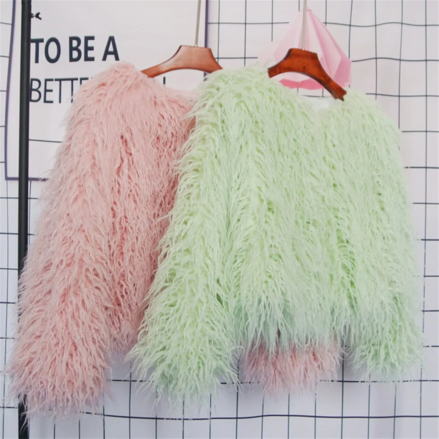 Winter Fluffy Faux Fur Coat Women's Shaggy Jacket Long Sleeve Outwear
