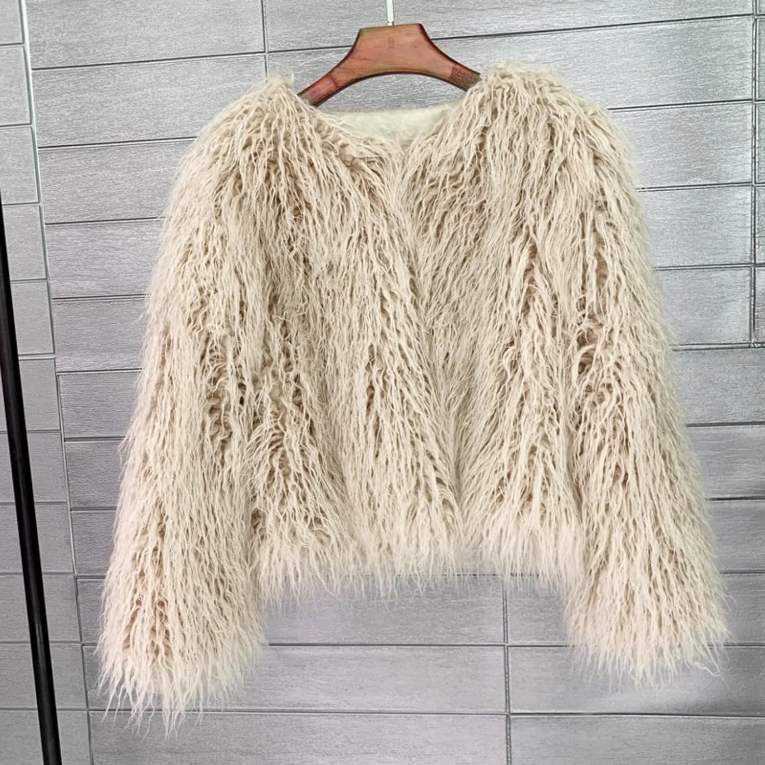 Winter Fluffy Faux Fur Coat Women's Shaggy Jacket Long Sleeve Outwear