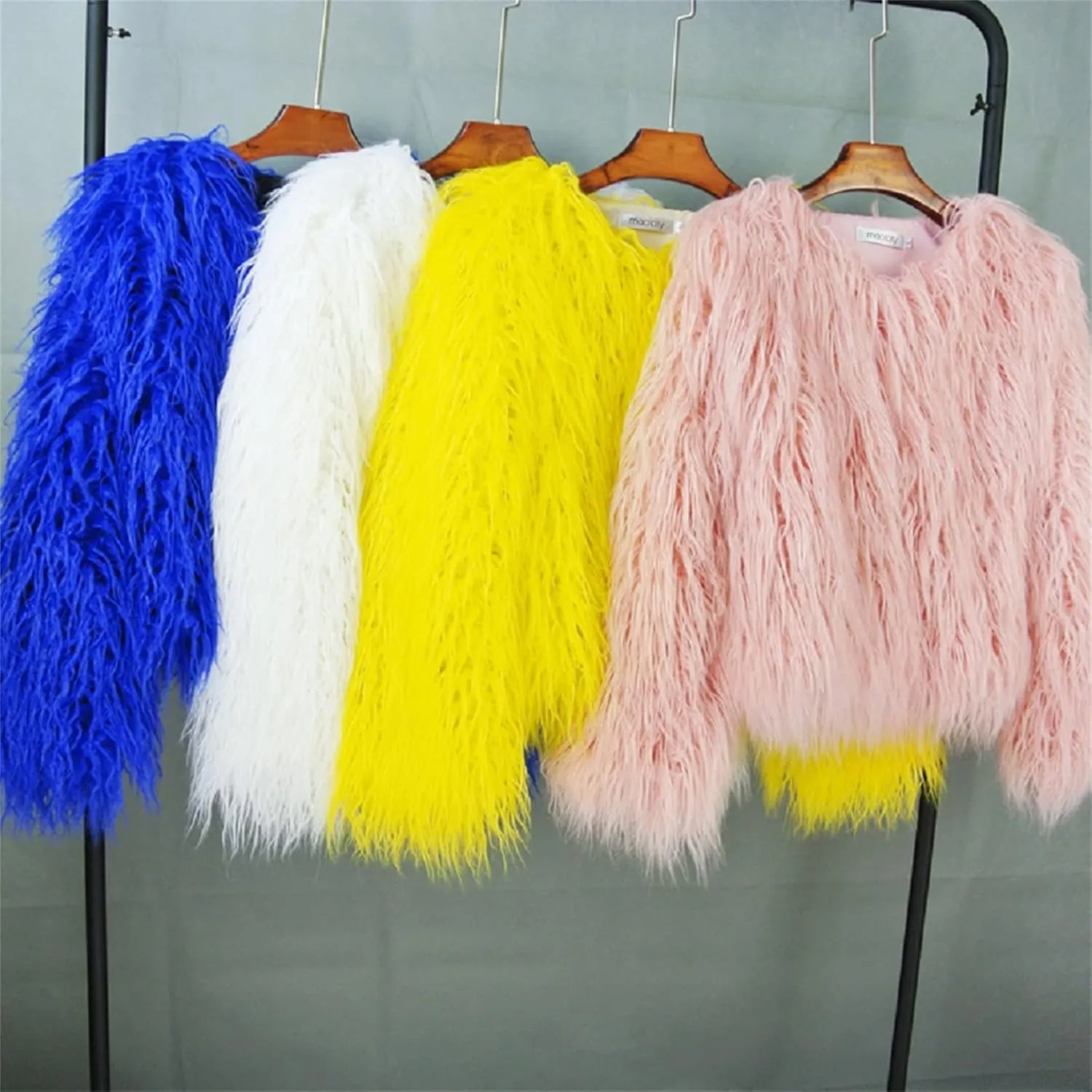 Winter Fluffy Faux Fur Coat Women's Shaggy Jacket Long Sleeve Outwear