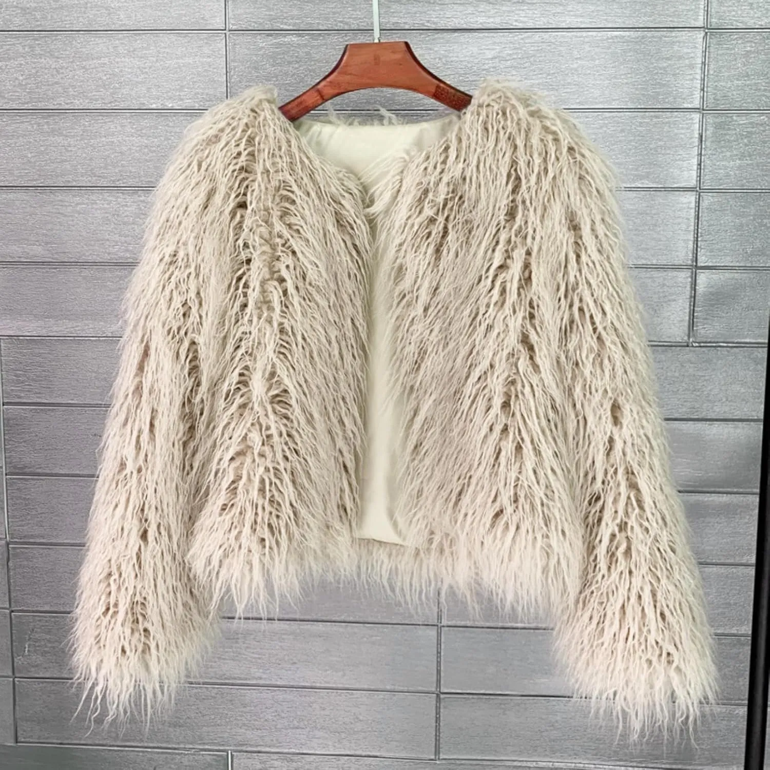 Winter Fluffy Faux Fur Coat Women's Shaggy Jacket Long Sleeve Outwear