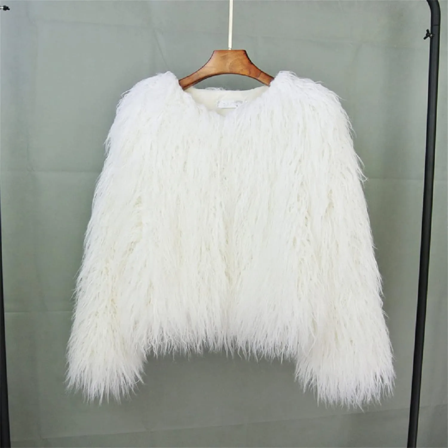 Winter Fluffy Faux Fur Coat Women's Shaggy Jacket Long Sleeve Outwear