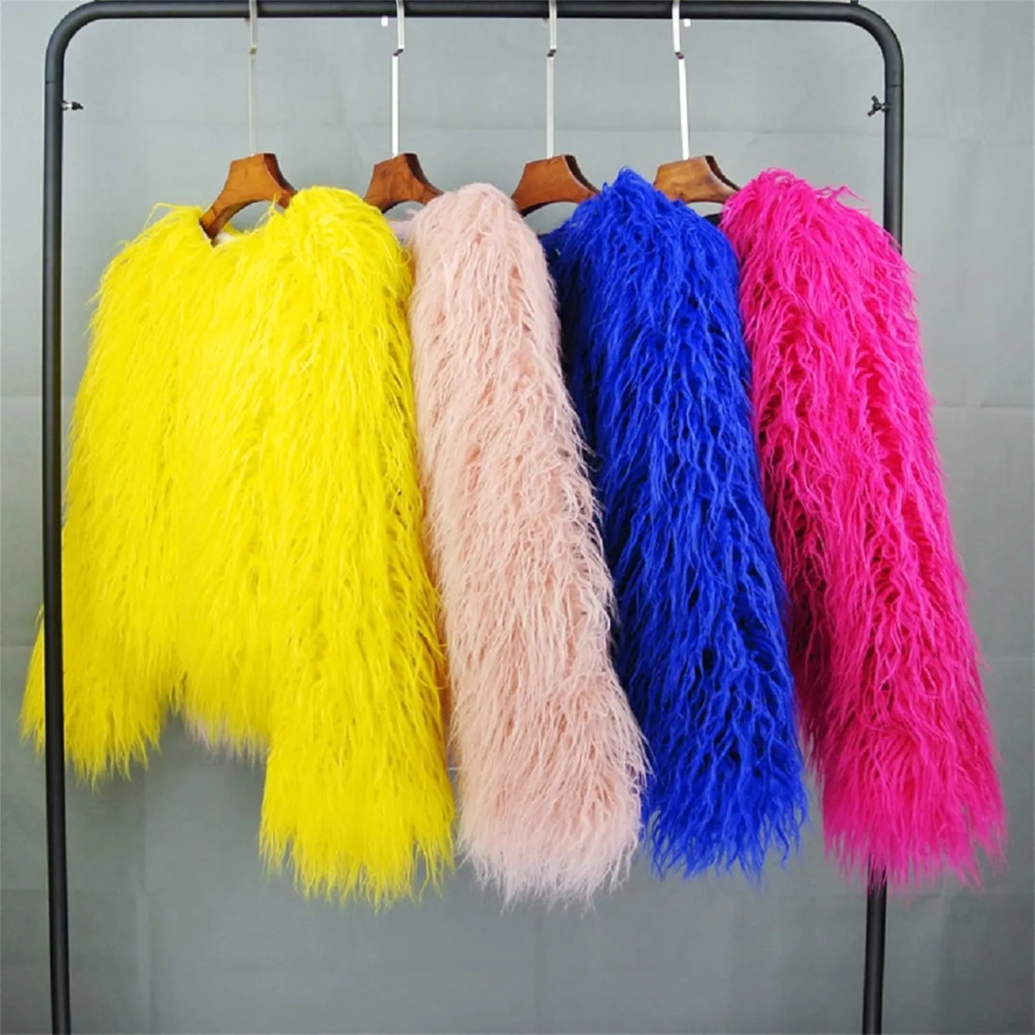 Winter Fluffy Faux Fur Coat Women's Shaggy Jacket Long Sleeve Outwear