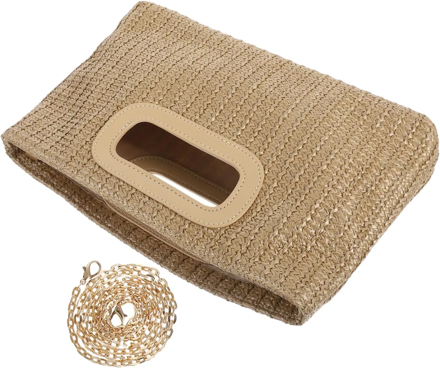 Women's Fashion Shoulder Bag Rustic Woven Evening Crossbody Bag Simulated Grass Material
