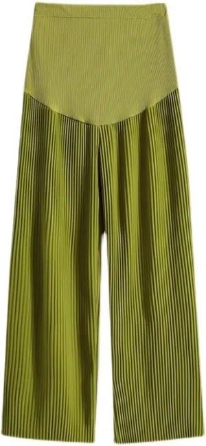 Women's Maternity Long Pants High Waist Lounge Wide Leg Palazzo Summer Loose Trousers Over The Belly Pregnancy Pants