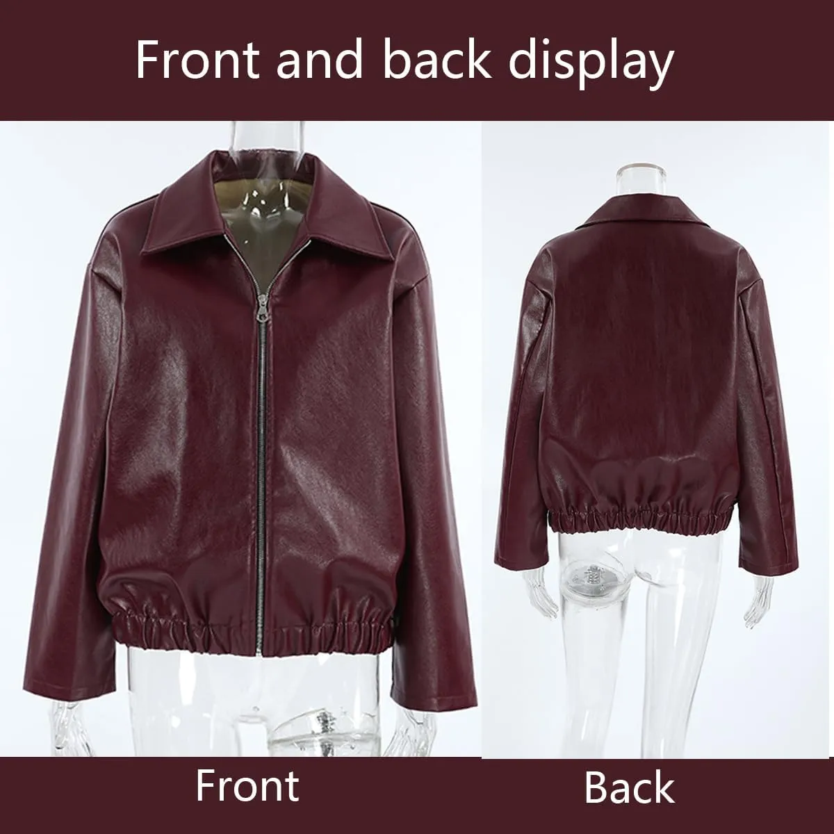 Women's Pilot Jacket, Women's Retro Motorcycle Faux Leather Jacket