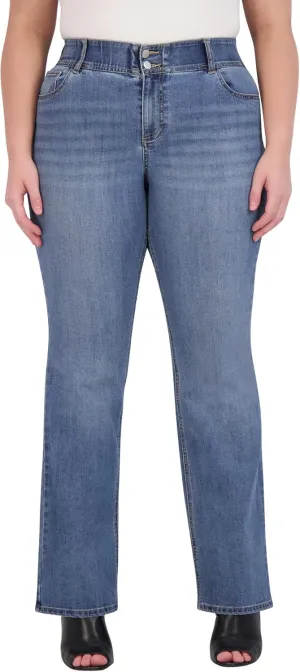 Women's Plus Size Jeans for Women - High Rise Elastic Plus Size Bootcut Jeans for Women - 32" Inseam