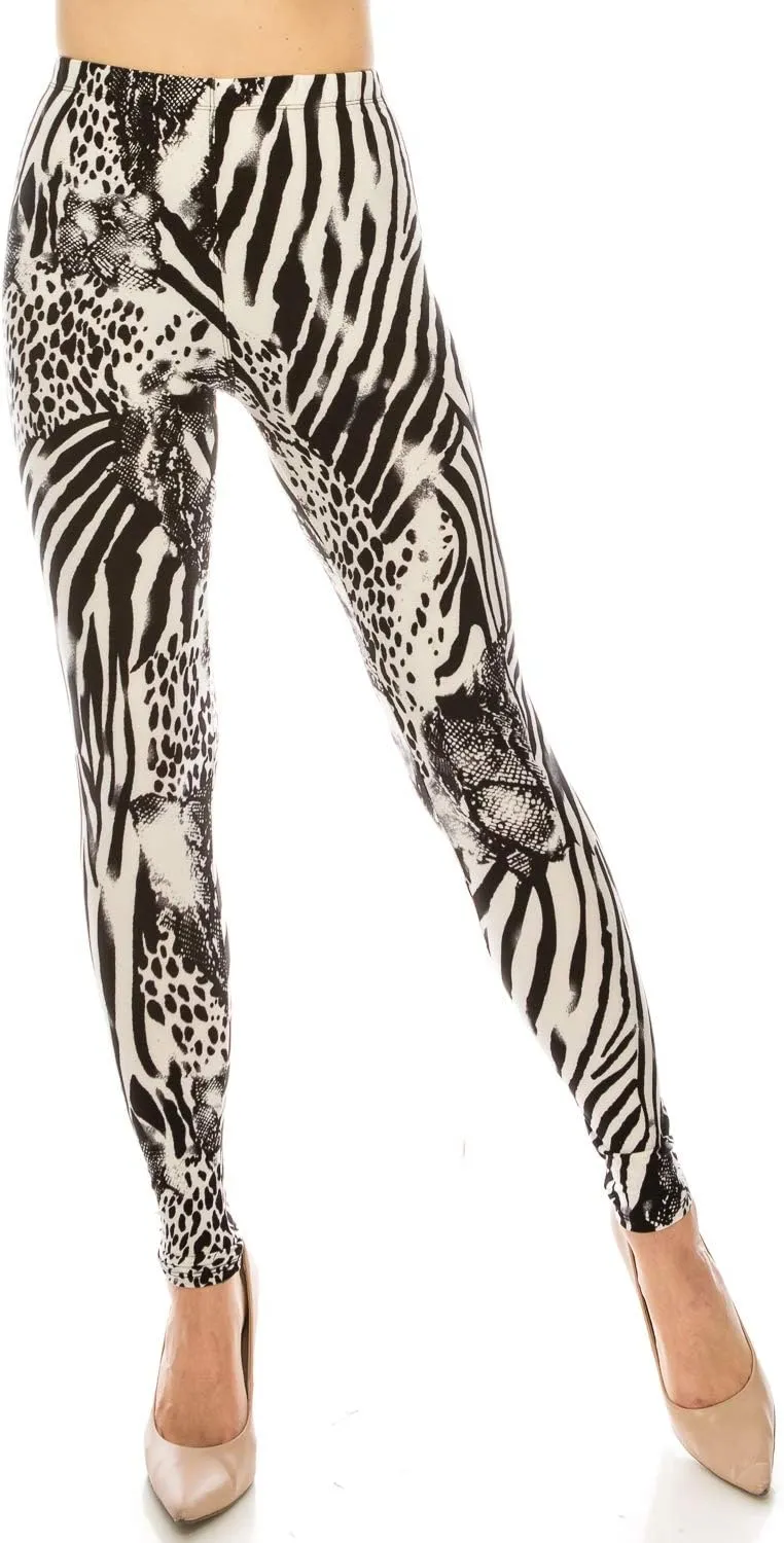 Women's Printed Fashion Leggings Ultra Soft Solid & Patterned - Regular/Plus Sizes
