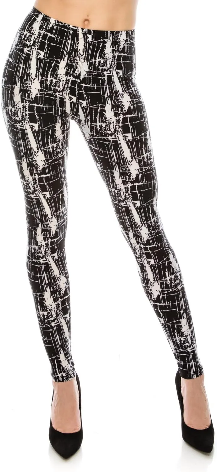 Women's Printed Fashion Leggings Ultra Soft Solid & Patterned - Regular/Plus Sizes