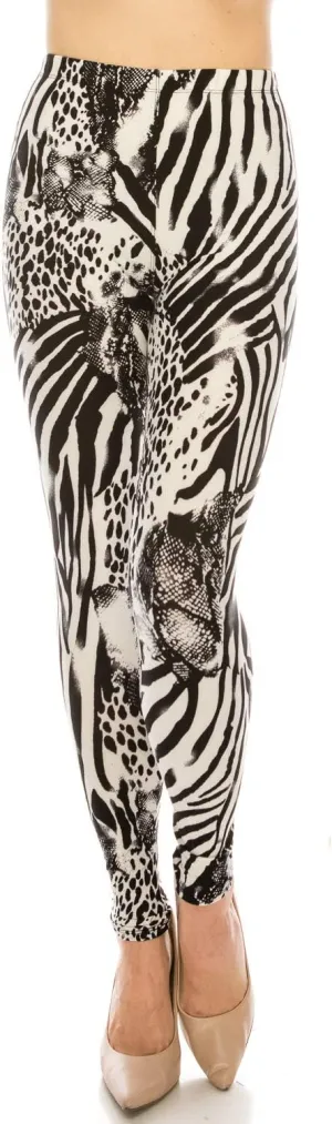 Women's Printed Fashion Leggings Ultra Soft Solid & Patterned - Regular/Plus Sizes