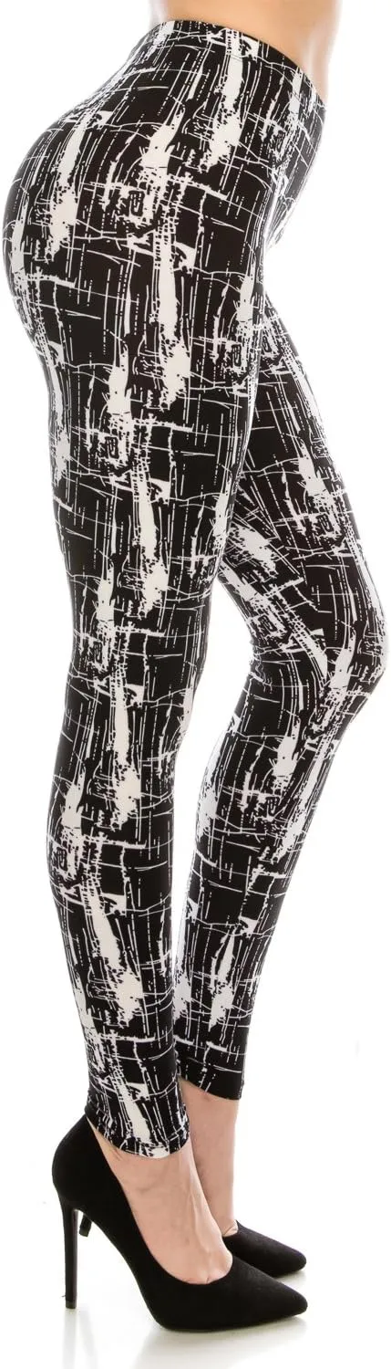Women's Printed Fashion Leggings Ultra Soft Solid & Patterned - Regular/Plus Sizes