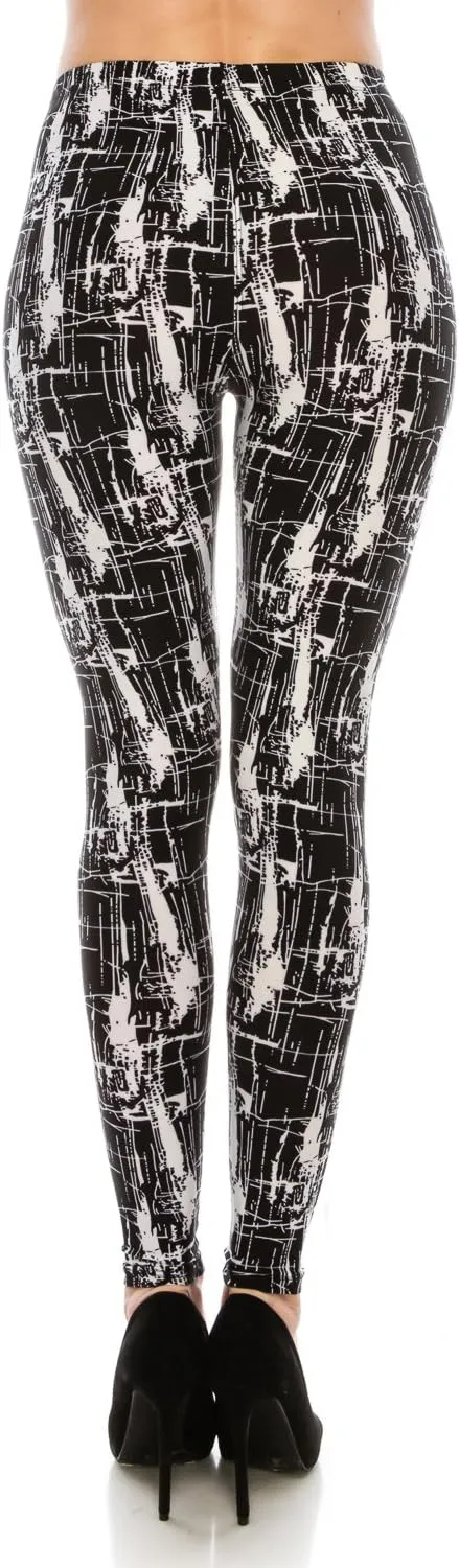Women's Printed Fashion Leggings Ultra Soft Solid & Patterned - Regular/Plus Sizes