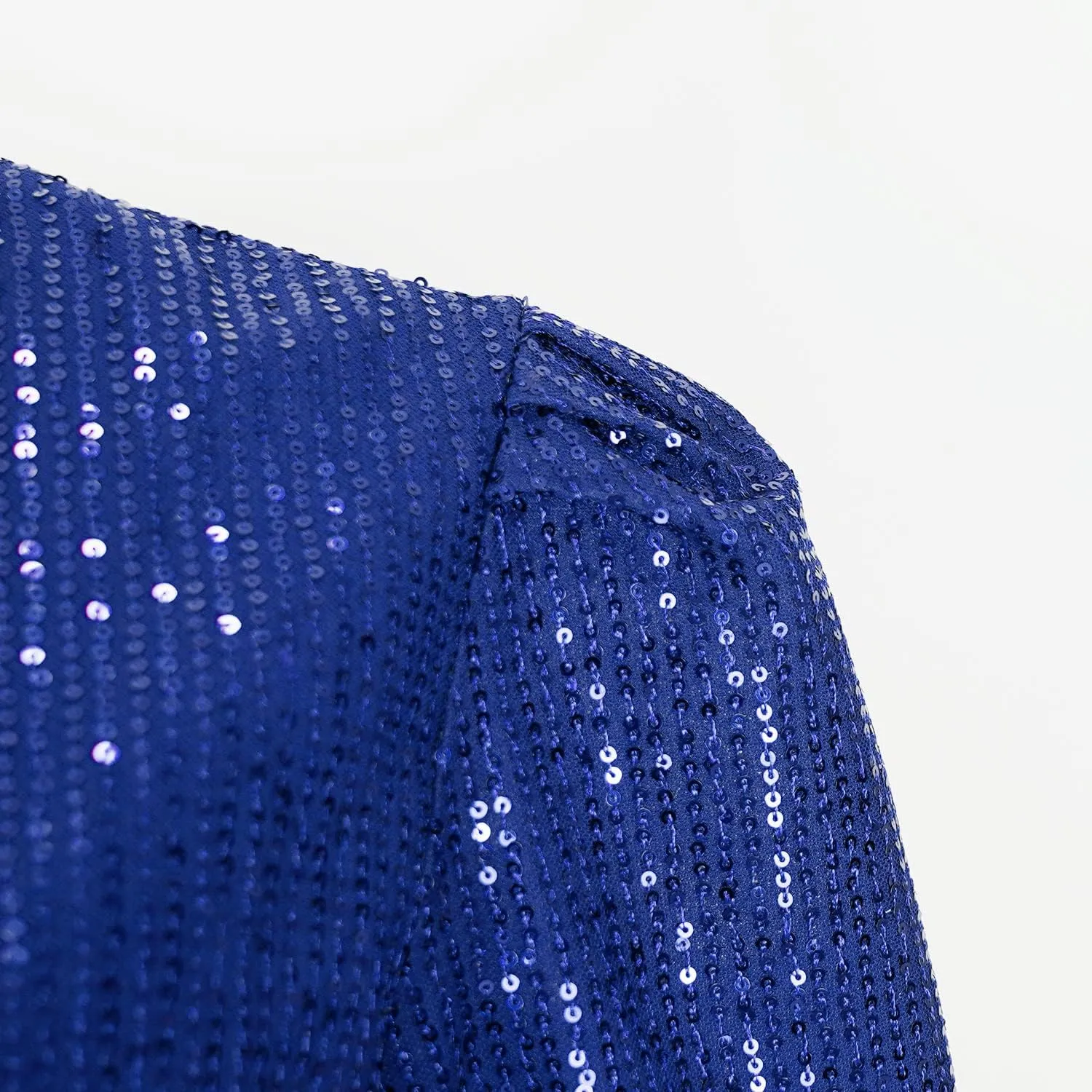 Women's Sequin Jacket Button Long Sleeve Casual Party Sparkle Blazer