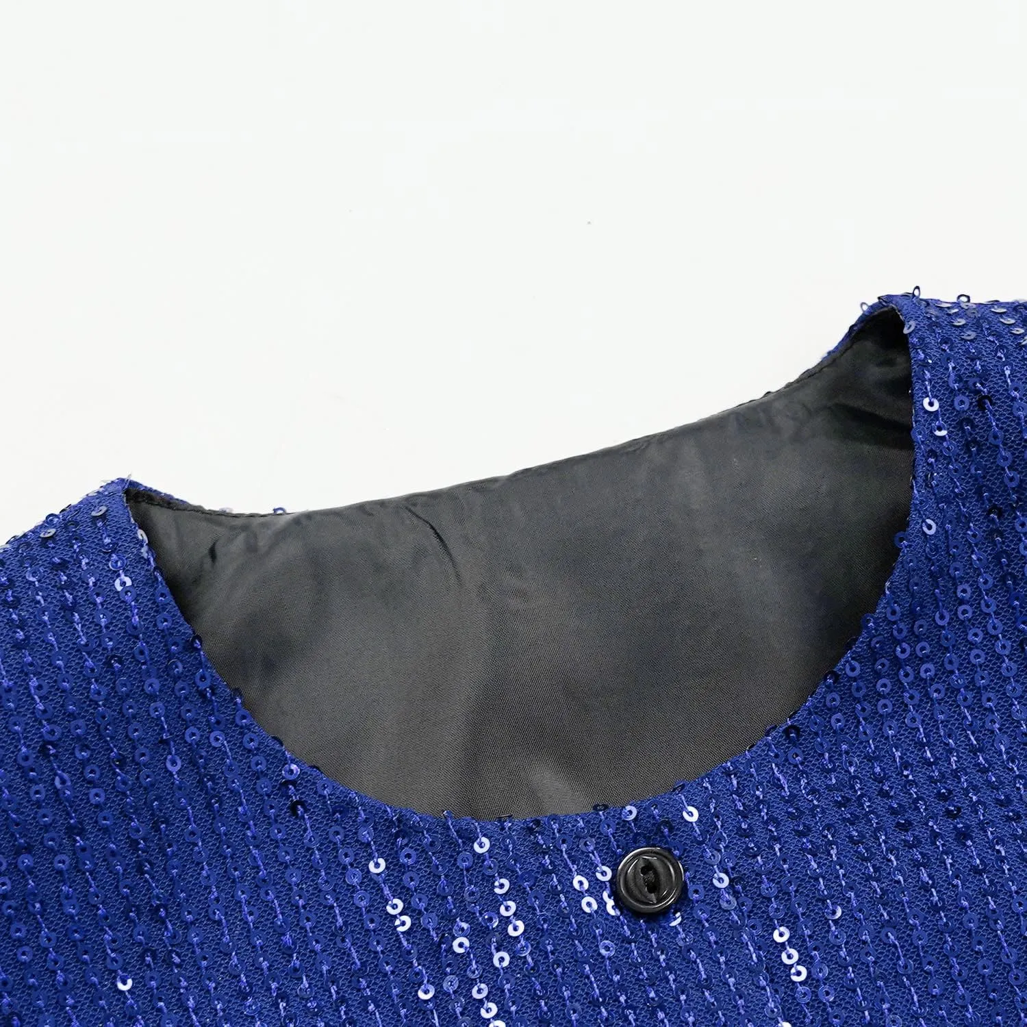 Women's Sequin Jacket Button Long Sleeve Casual Party Sparkle Blazer