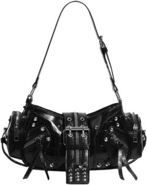 Women's Shoulder Bag Small Luxury Punk Hobo Purse for Travel Shopping Commuting