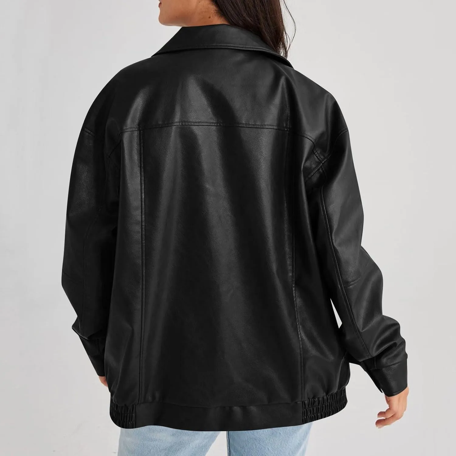 Womens Trendy Oversized Leather Jackets Faux Suede 2024 Fall Fashion Motorcycle Biker Coats Winter Cool Outfits Clothes