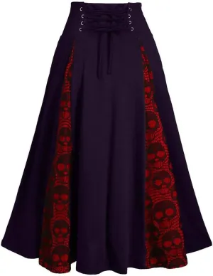 Women's Vintage Gothic Court Lace Stitching Wrap Skirt - Steampunk, Victorian A-line Pirate Skirt