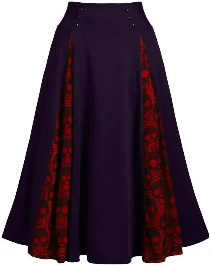 Women's Vintage Gothic Court Lace Stitching Wrap Skirt - Steampunk, Victorian A-line Pirate Skirt