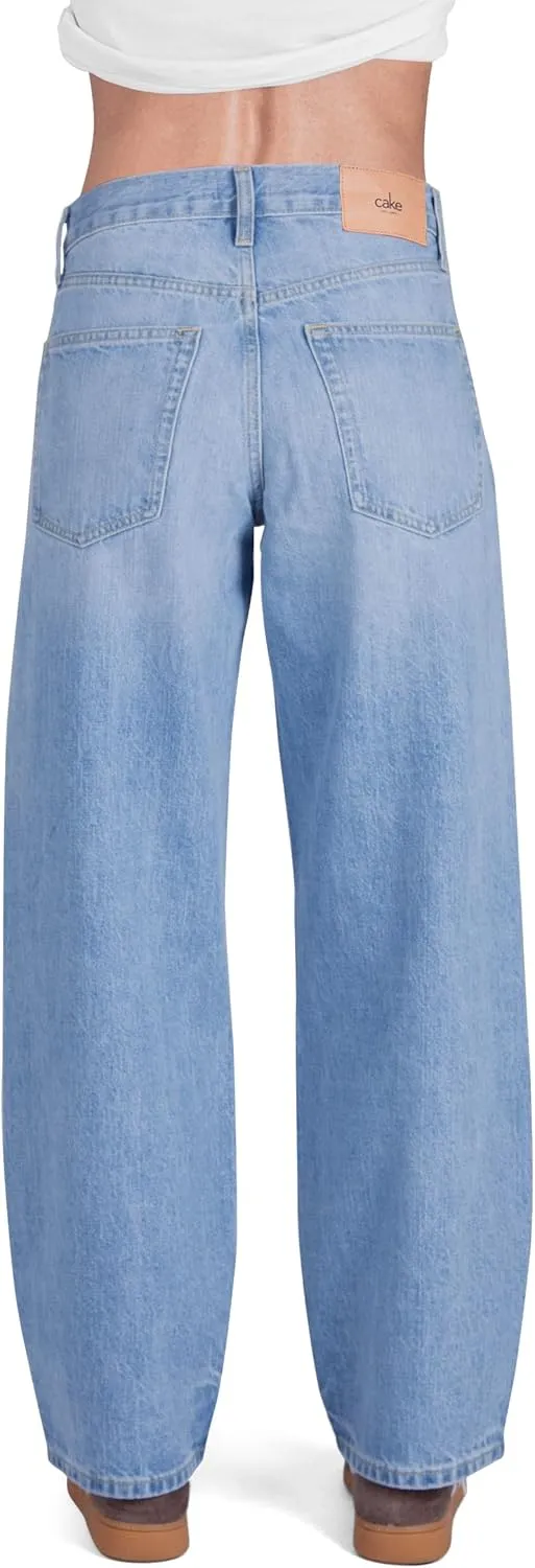 Women's Wide Leg Baggy Jeans Casual High Waisted ButtonFly Denim Pants