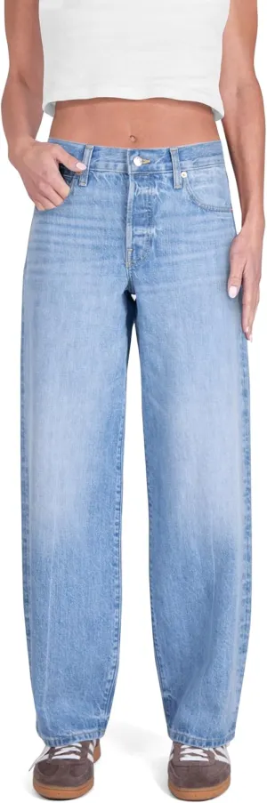 Women's Wide Leg Baggy Jeans Casual High Waisted ButtonFly Denim Pants