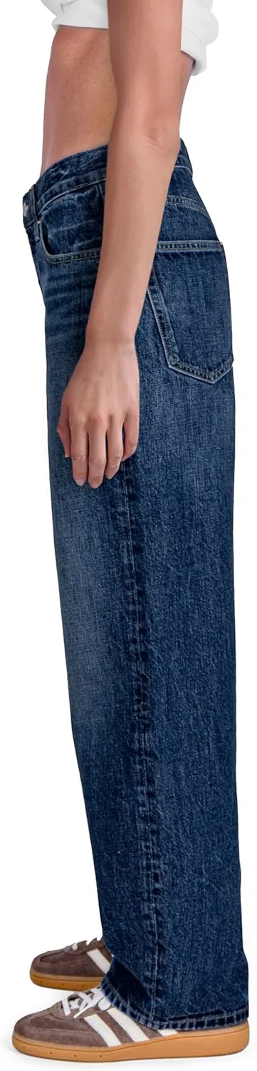 Women's Wide Leg Baggy Jeans Casual High Waisted ButtonFly Denim Pants
