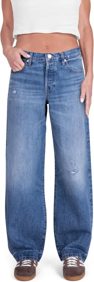 Women's Wide Leg Baggy Jeans Casual High Waisted ButtonFly Denim Pants