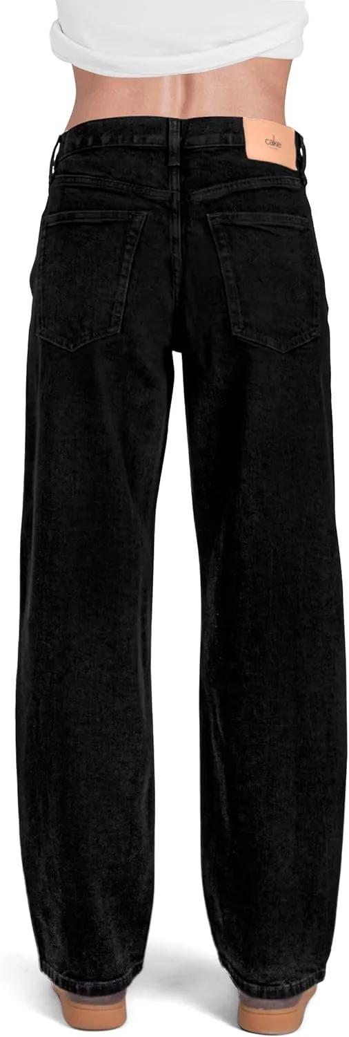 Women's Wide Leg Baggy Jeans Casual High Waisted ButtonFly Denim Pants