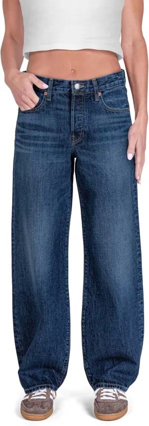 Women's Wide Leg Baggy Jeans Casual High Waisted ButtonFly Denim Pants
