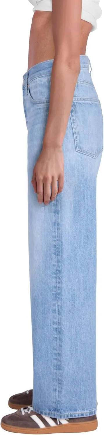 Women's Wide Leg Baggy Jeans Casual High Waisted ButtonFly Denim Pants