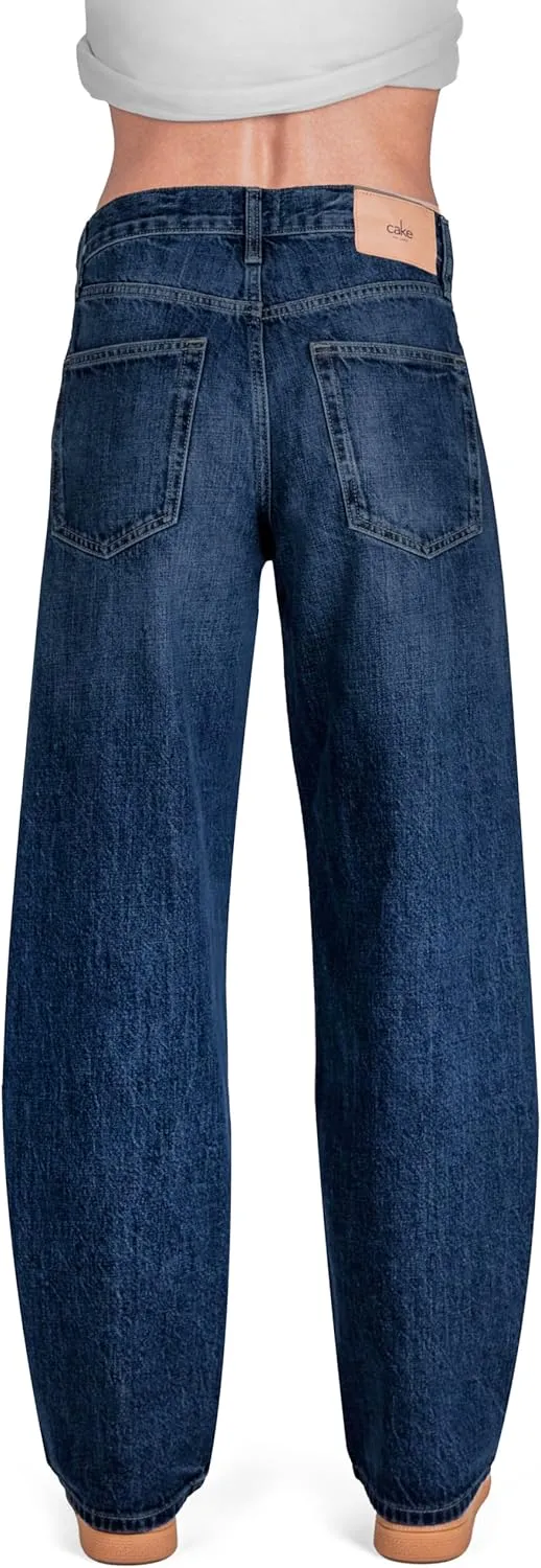Women's Wide Leg Baggy Jeans Casual High Waisted ButtonFly Denim Pants