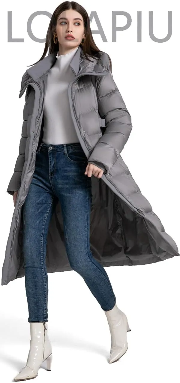 Women's Winter Full Length 800 Fill Duck Down Coat,Plus Size Long Puffer Jacket Parka for Ladies,Hooded,Thickened
