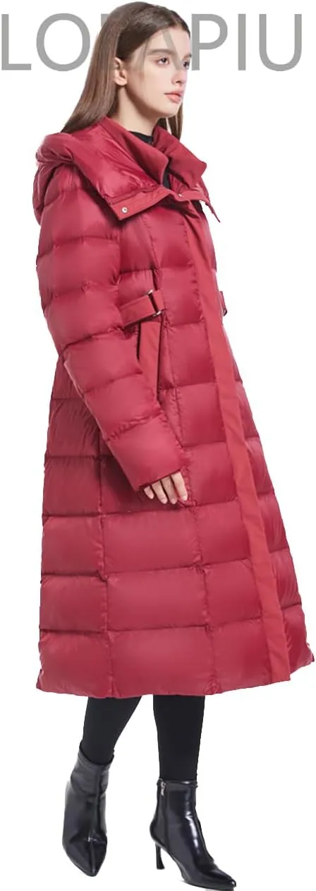 Women's Winter Full Length 800 Fill Duck Down Coat,Plus Size Long Puffer Jacket Parka for Ladies,Hooded,Thickened