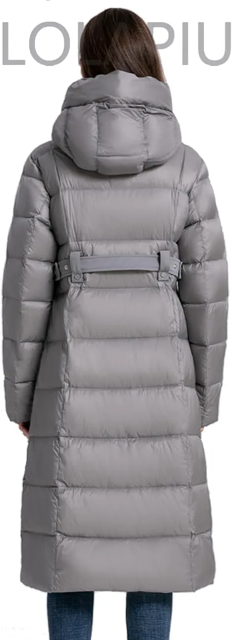 Women's Winter Full Length 800 Fill Duck Down Coat,Plus Size Long Puffer Jacket Parka for Ladies,Hooded,Thickened