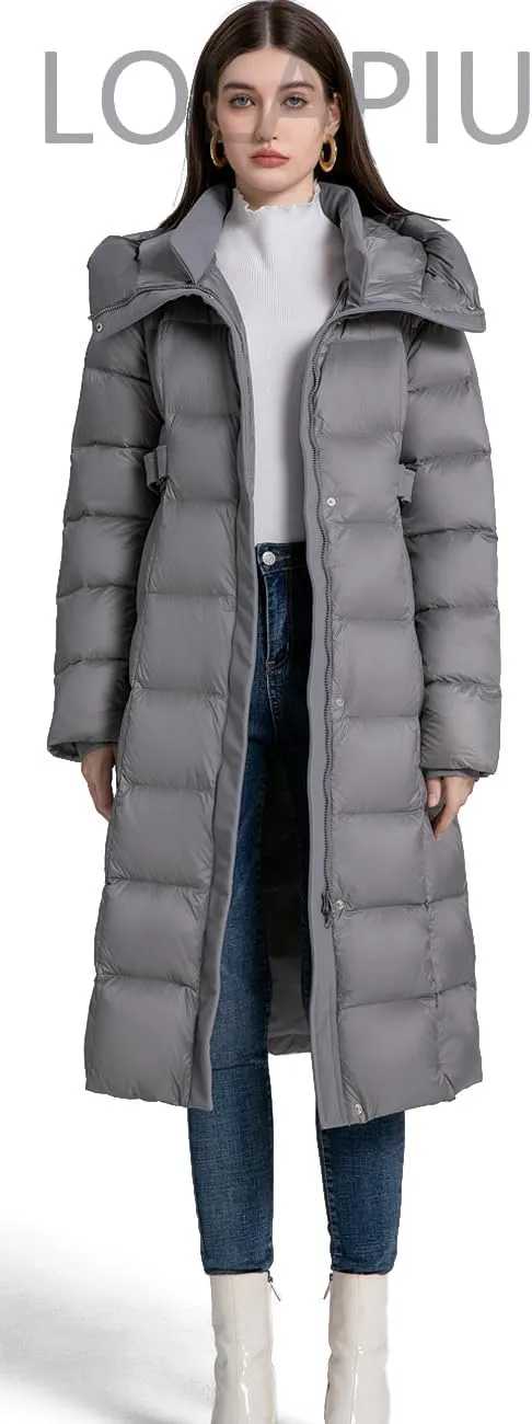 Women's Winter Full Length 800 Fill Duck Down Coat,Plus Size Long Puffer Jacket Parka for Ladies,Hooded,Thickened