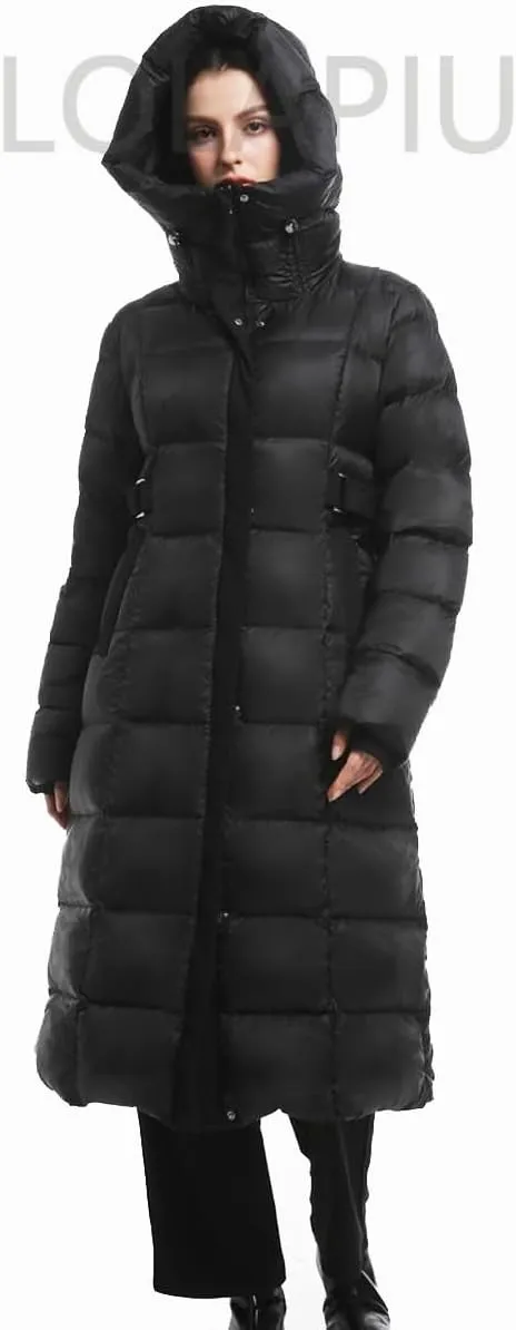 Women's Winter Full Length 800 Fill Duck Down Coat,Plus Size Long Puffer Jacket Parka for Ladies,Hooded,Thickened