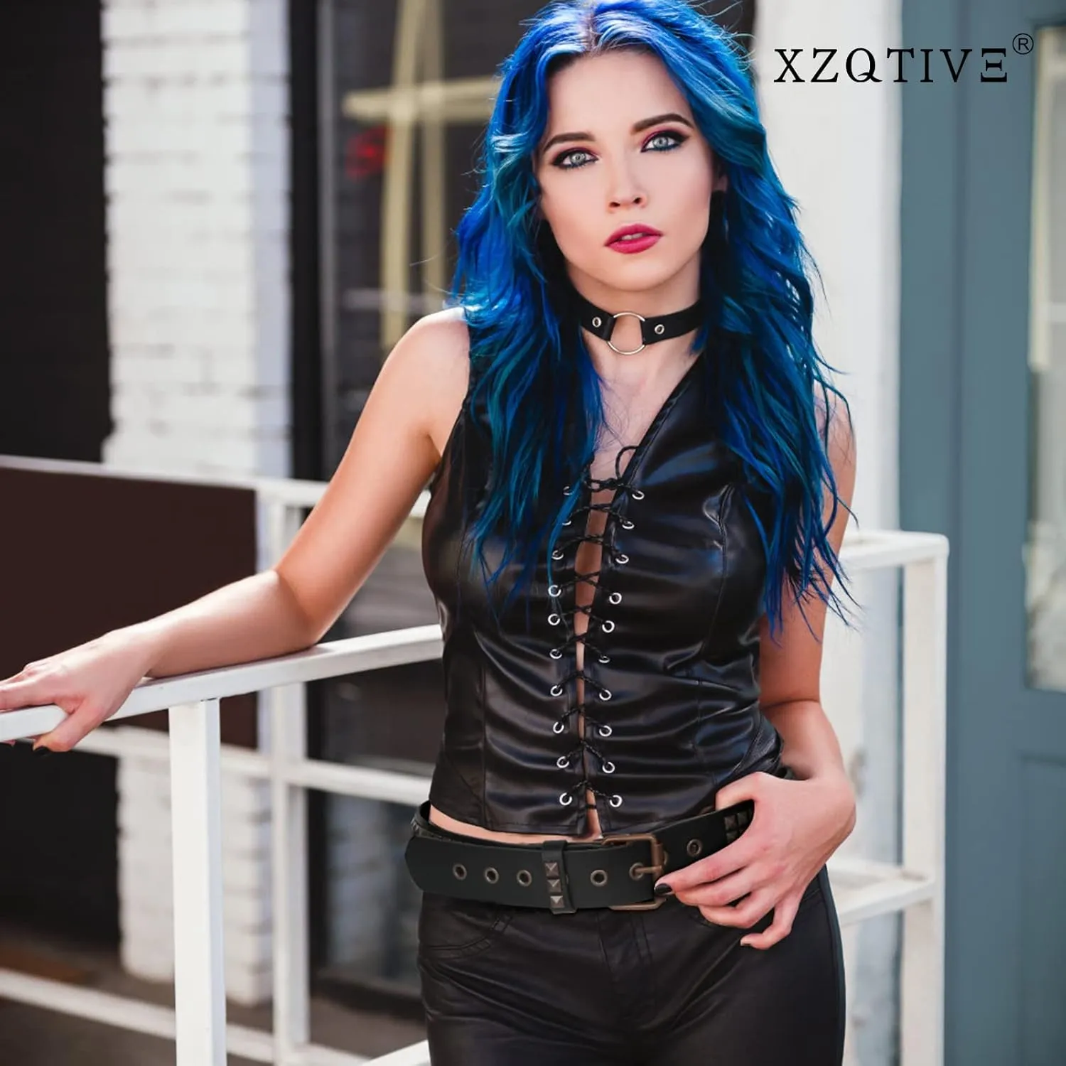 XZQTIVE Studded Belt Metal Punk Rock Rivet Belts for Women/Men Punk Leather Belt Gothic Belt Accessories for Jeans Pants