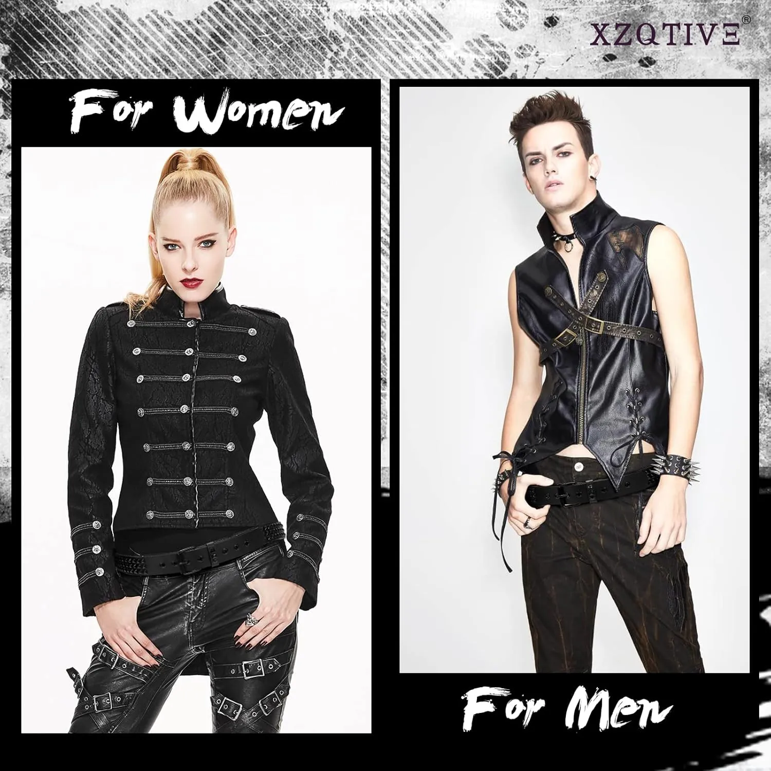 XZQTIVE Studded Belt Metal Punk Rock Rivet Belts for Women/Men Punk Leather Belt Gothic Belt Accessories for Jeans Pants