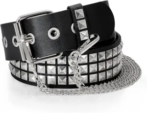 XZQTIVE Studded Belt Metal Punk Rock Rivet Belts for Women/Men Punk Leather Belt Gothic Belt Accessories for Jeans Pants