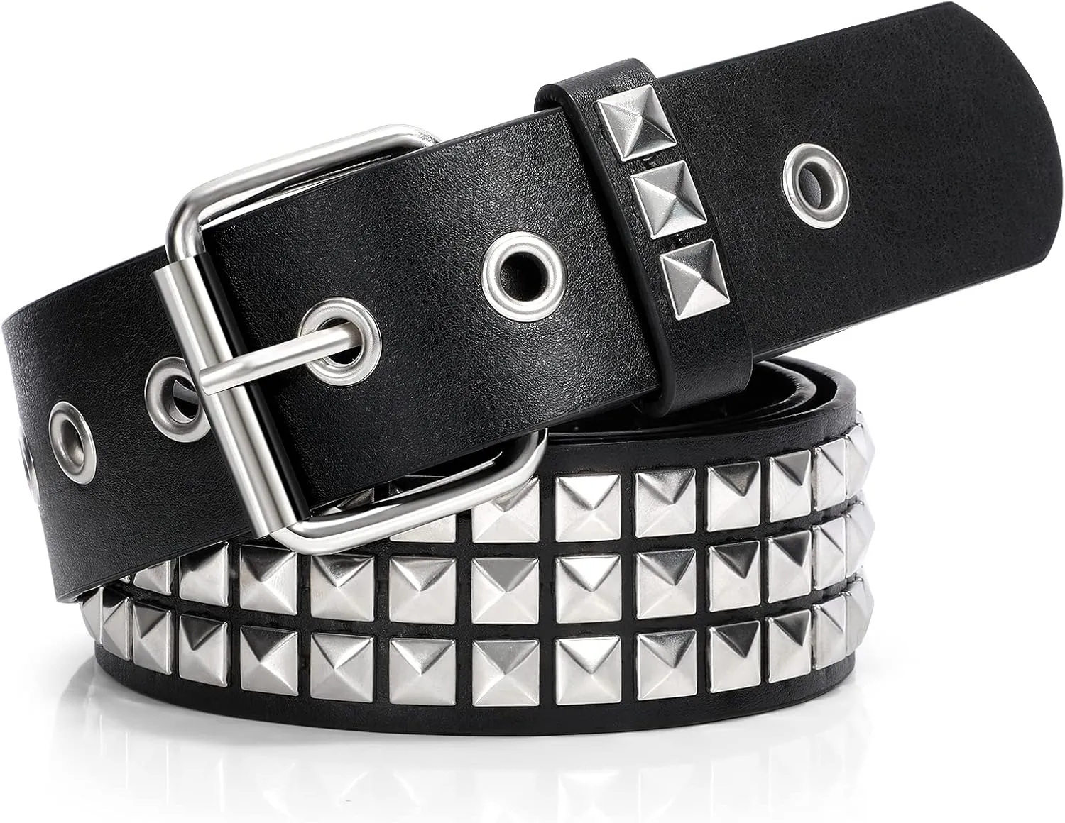 XZQTIVE Studded Belt Metal Punk Rock Rivet Belts for Women/Men Punk Leather Belt Gothic Belt Accessories for Jeans Pants