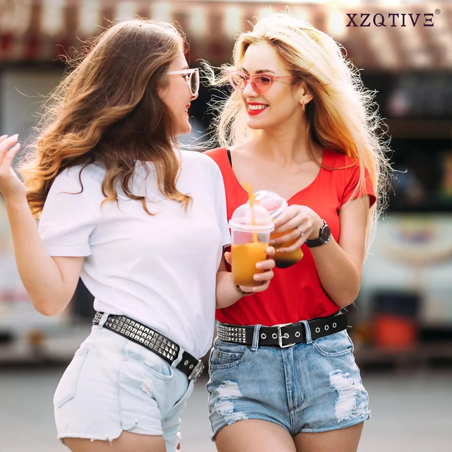 XZQTIVE Studded Belt Metal Punk Rock Rivet Belts for Women/Men Punk Leather Belt Gothic Belt Accessories for Jeans Pants