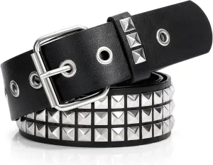 XZQTIVE Studded Belt Metal Punk Rock Rivet Belts for Women/Men Punk Leather Belt Gothic Belt Accessories for Jeans Pants