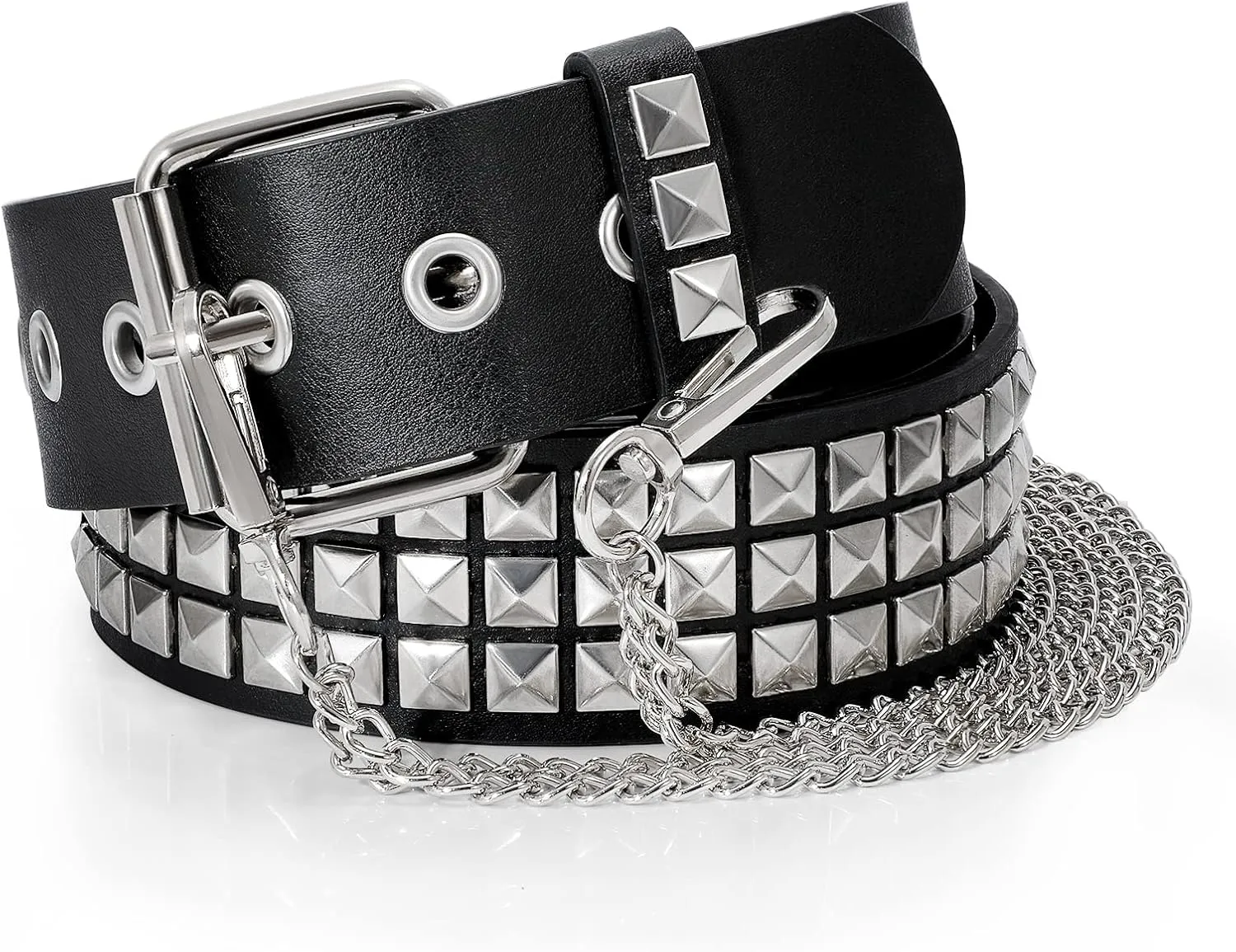 XZQTIVE Studded Belt Metal Punk Rock Rivet Belts for Women/Men Punk Leather Belt Gothic Belt Accessories for Jeans Pants