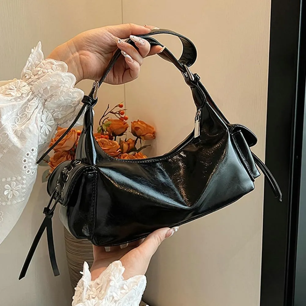 Y2k Shoulder Bag for Women, Multi-Pockets Goth Purse Trendy Handbag Purse with Adjustable Strap