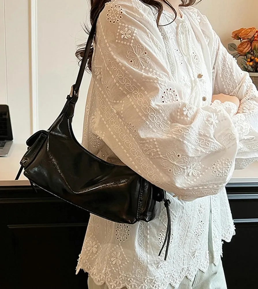 Y2k Shoulder Bag for Women, Multi-Pockets Goth Purse Trendy Handbag Purse with Adjustable Strap