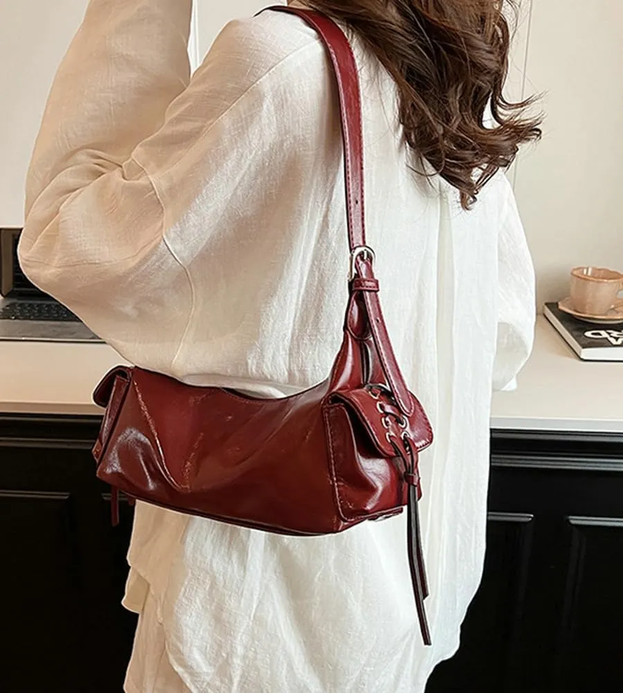 Y2k Shoulder Bag for Women, Multi-Pockets Goth Purse Trendy Handbag Purse with Adjustable Strap
