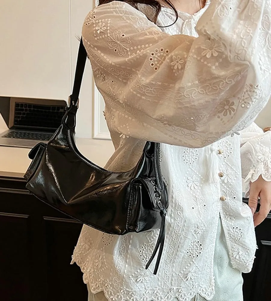 Y2k Shoulder Bag for Women, Multi-Pockets Goth Purse Trendy Handbag Purse with Adjustable Strap