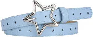 YALLNASL Retro Y2k Star Waist Belt for Girls Goth Punk Rock Belt for Jeans Dress Adjustable Faux Leather Belt Vintage