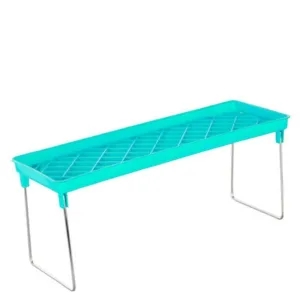 Yeefant Non Toxic Healthy Sturdy to Use Durable Foldable Shelf Kitchen Cabinet Storage Stackable Cupboard Rack Organizer,Protects Against Scratches,Easy to Clean and Maintain,1.13x0.48x0.51 Ft,Blue